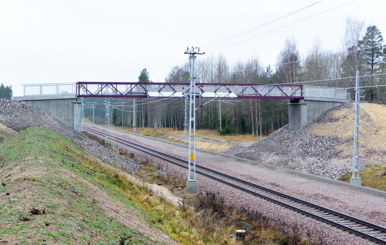 Gång- och cykelbro över dubbelspårig järnväg GC-Bro Gång och Cykelbro järnväg