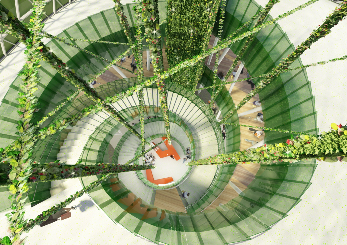 Spiraltrappa till Emporia i Malmö Spiraltrappa Emporia Malmö Stålkonstruktion
